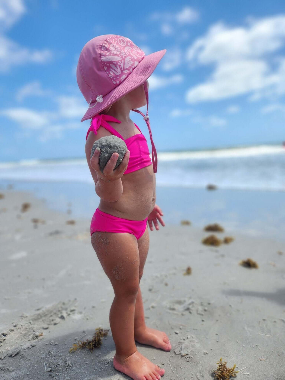 Hi - Viz Neon Pink Girls Bikini Swimsuit - Tuck & Char Co.