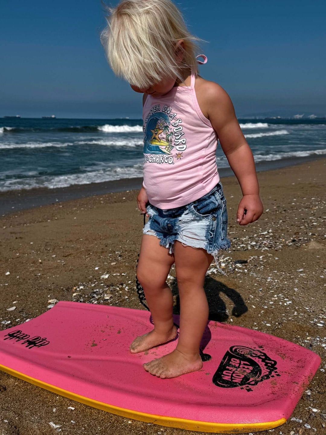 Life's Better on a Board Girls Halter Top - Pink - Tuck & Char Co.
