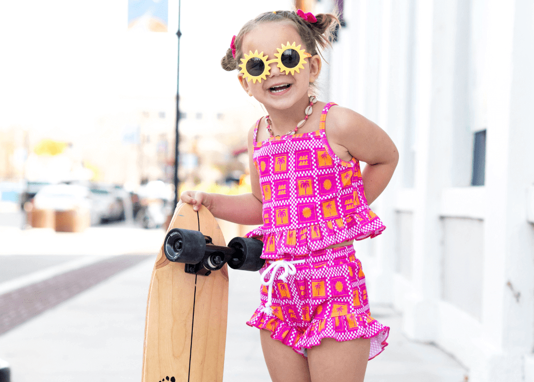 Palms & Frills Girls Two Piece Set - Tuck & Char Co.