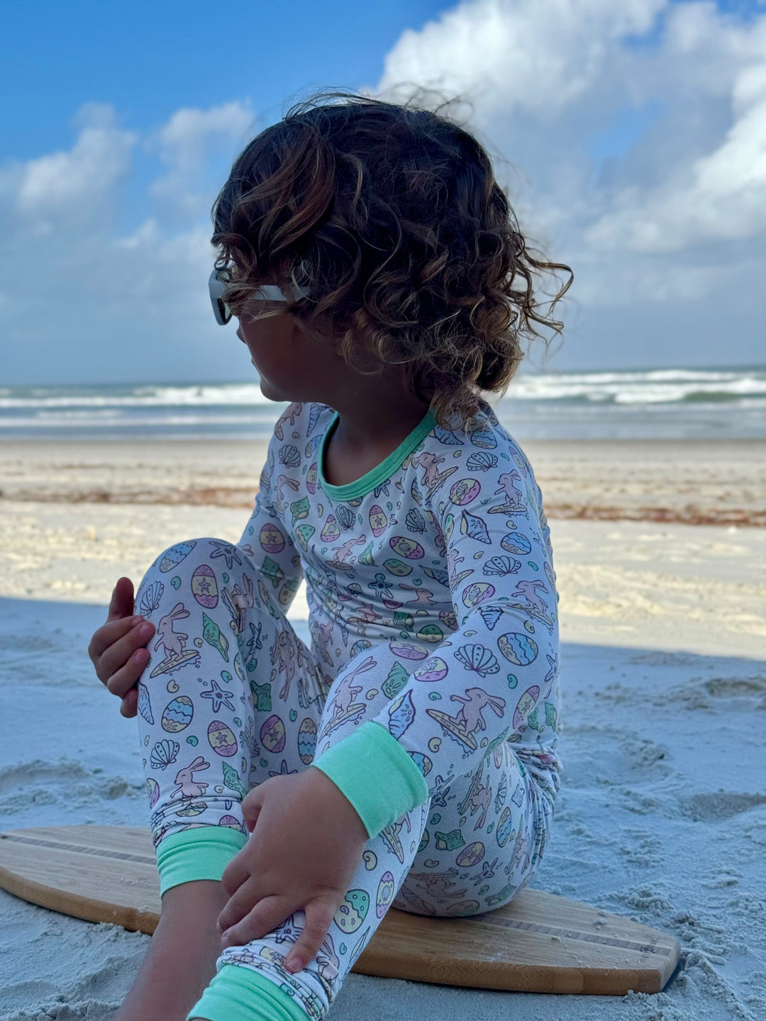 Matching Sibling Easter PJs That Make Basket Photos Even Sweeter