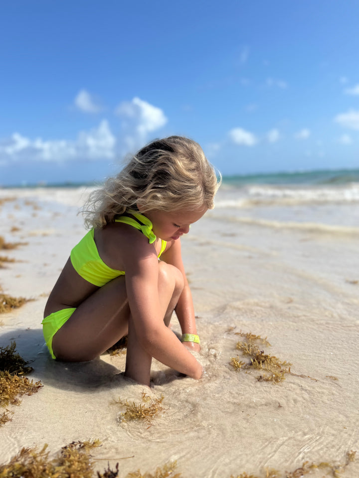 Hi-Viz Neon Yellow Girls Bikini Swimsuit