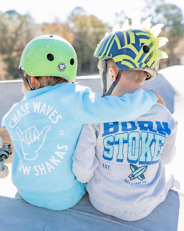 Born Stoked Sweatsuit- Blue/Green