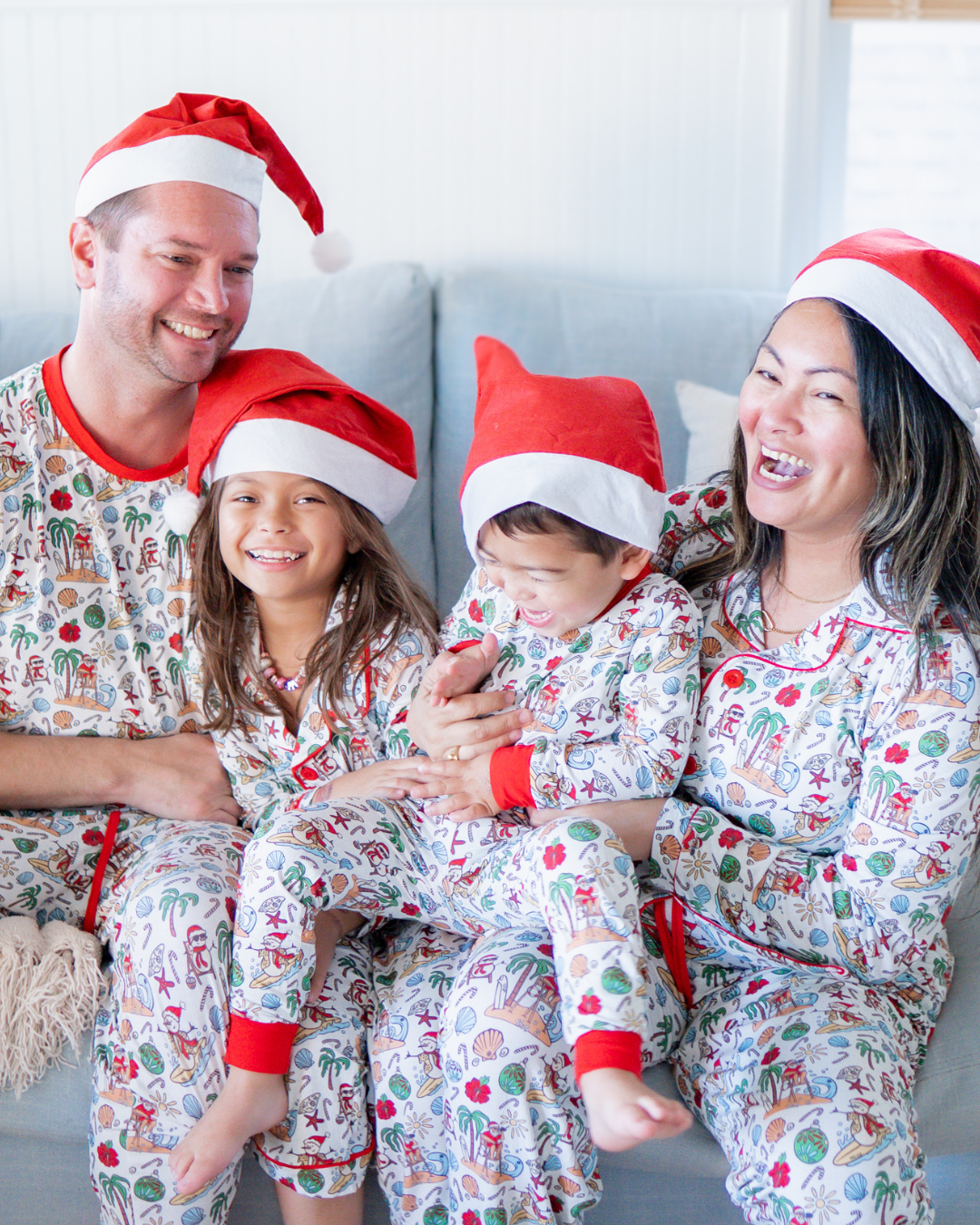 Jolly Waves Women's Bamboo Pajama Set- Button-Up Top + Wide-Leg Pants