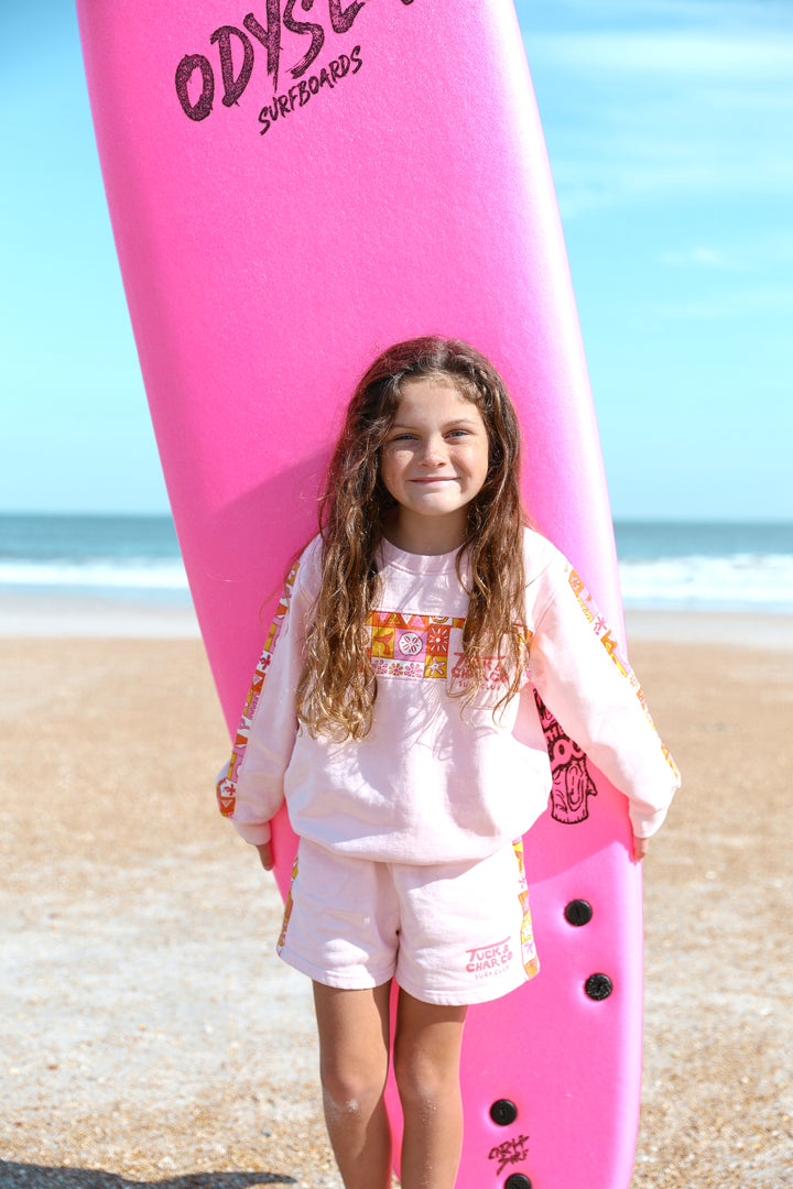 Girls Retro Coastal Surf Club - Pink
