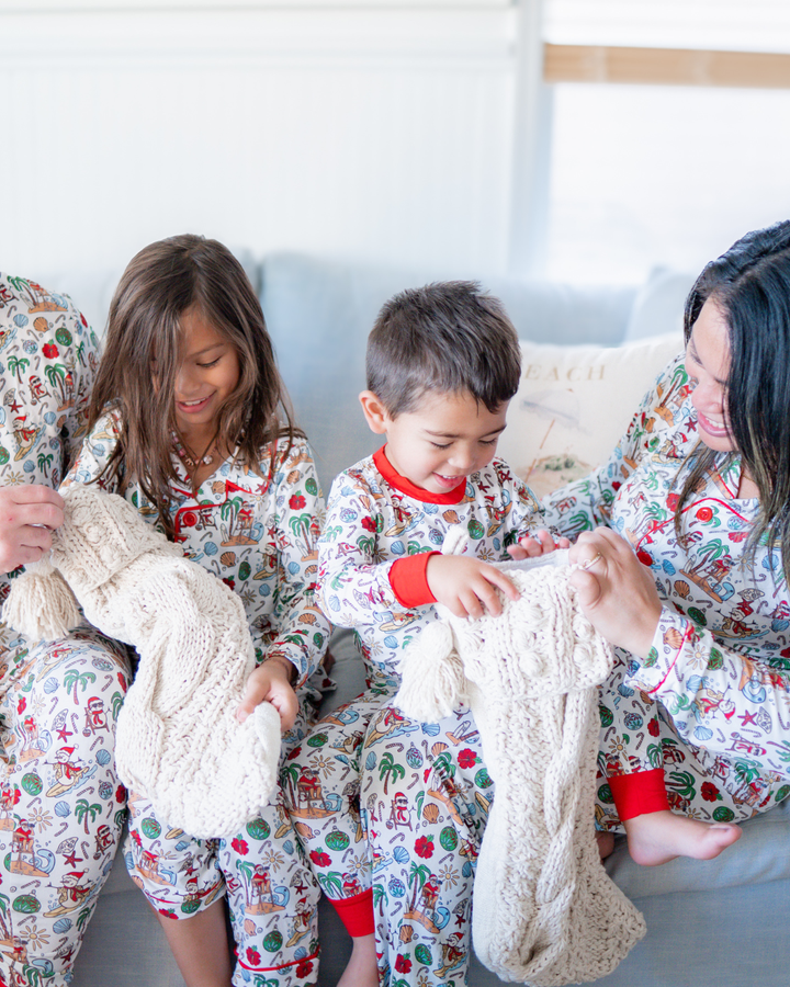 Jolly Waves Women's Bamboo Pajama Set- Button-Up Top + Wide-Leg Pants