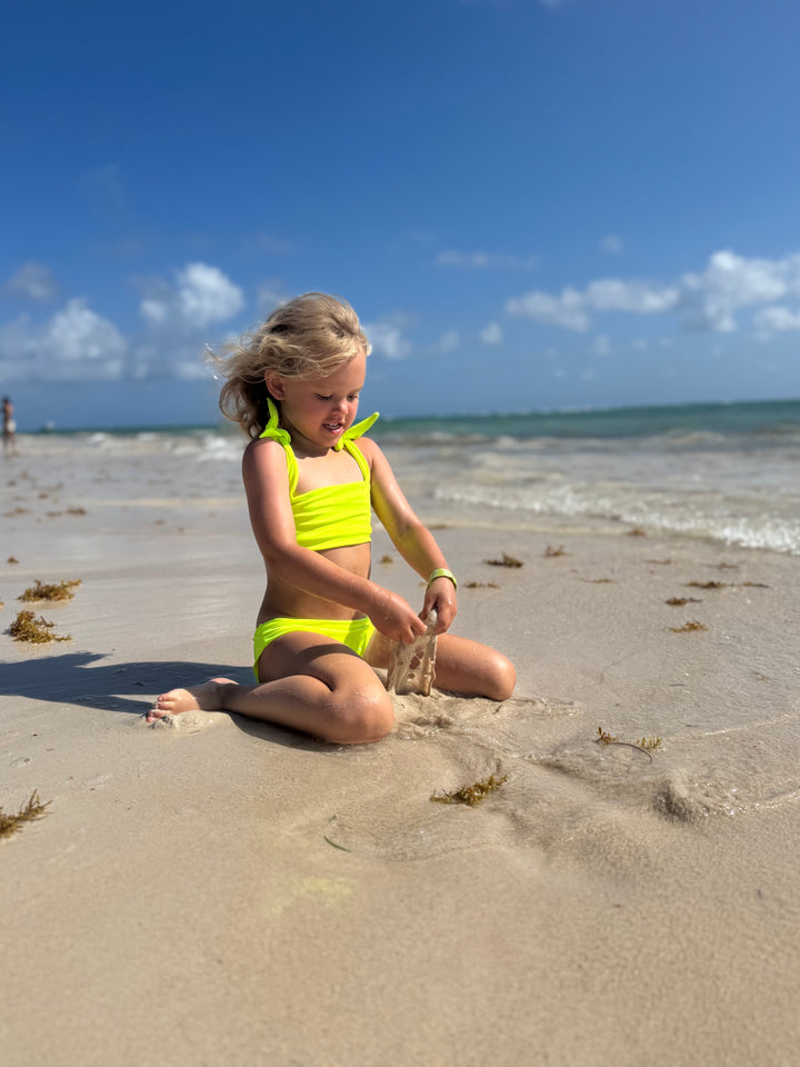 Hi-Viz Neon Yellow Girls Bikini Swimsuit