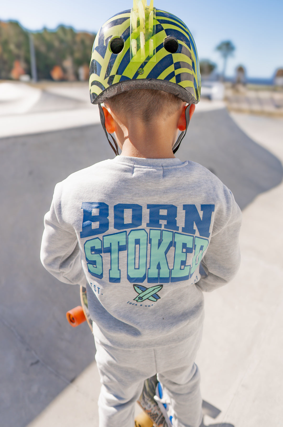 Born Stoked Sweatsuit- Blue/Green