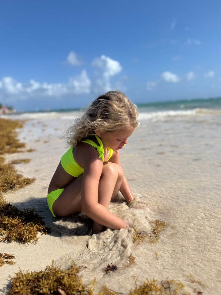 Hi-Viz Neon Yellow Girls Bikini Swimsuit