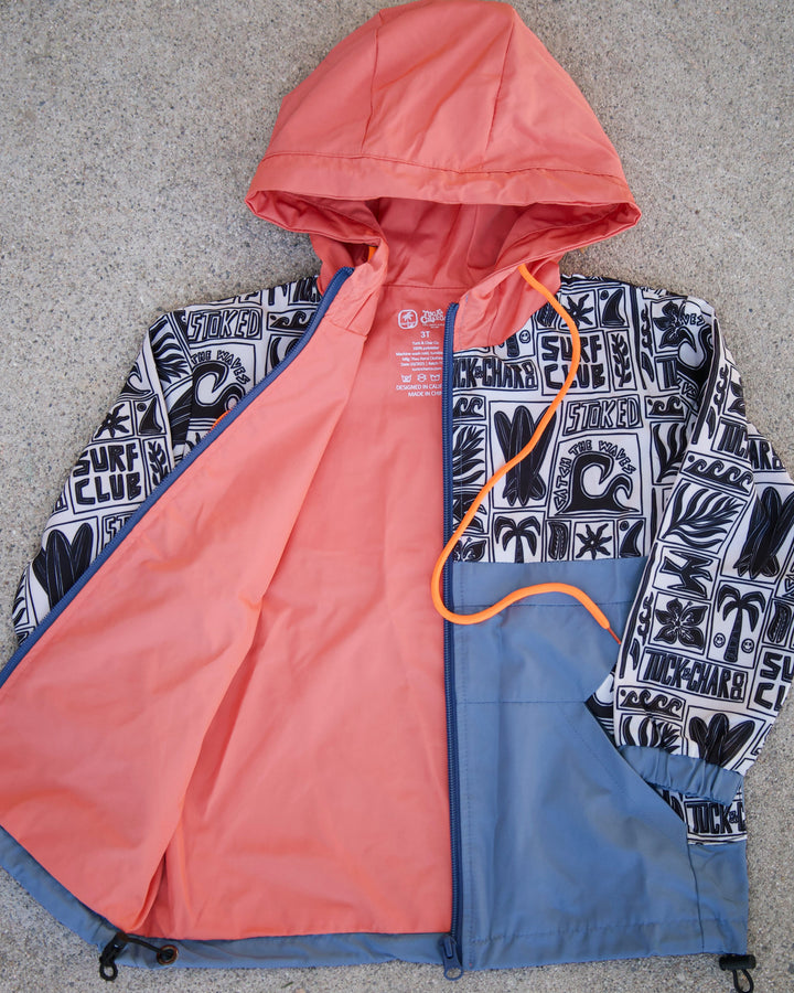 Boys All-Weather Surf Jacket — Blue | Coral