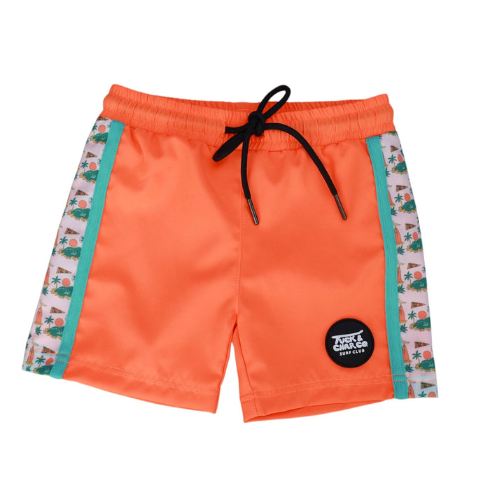 Neon Orange Boys Hybrid Boardshorts – Surfing Seagulls [PRE-ORDER]