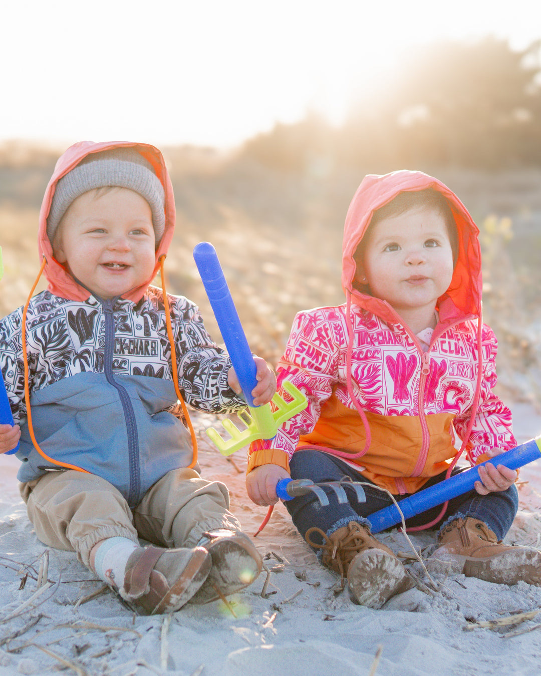 Girls All-Weather Surf Jacket — Pink | Orange