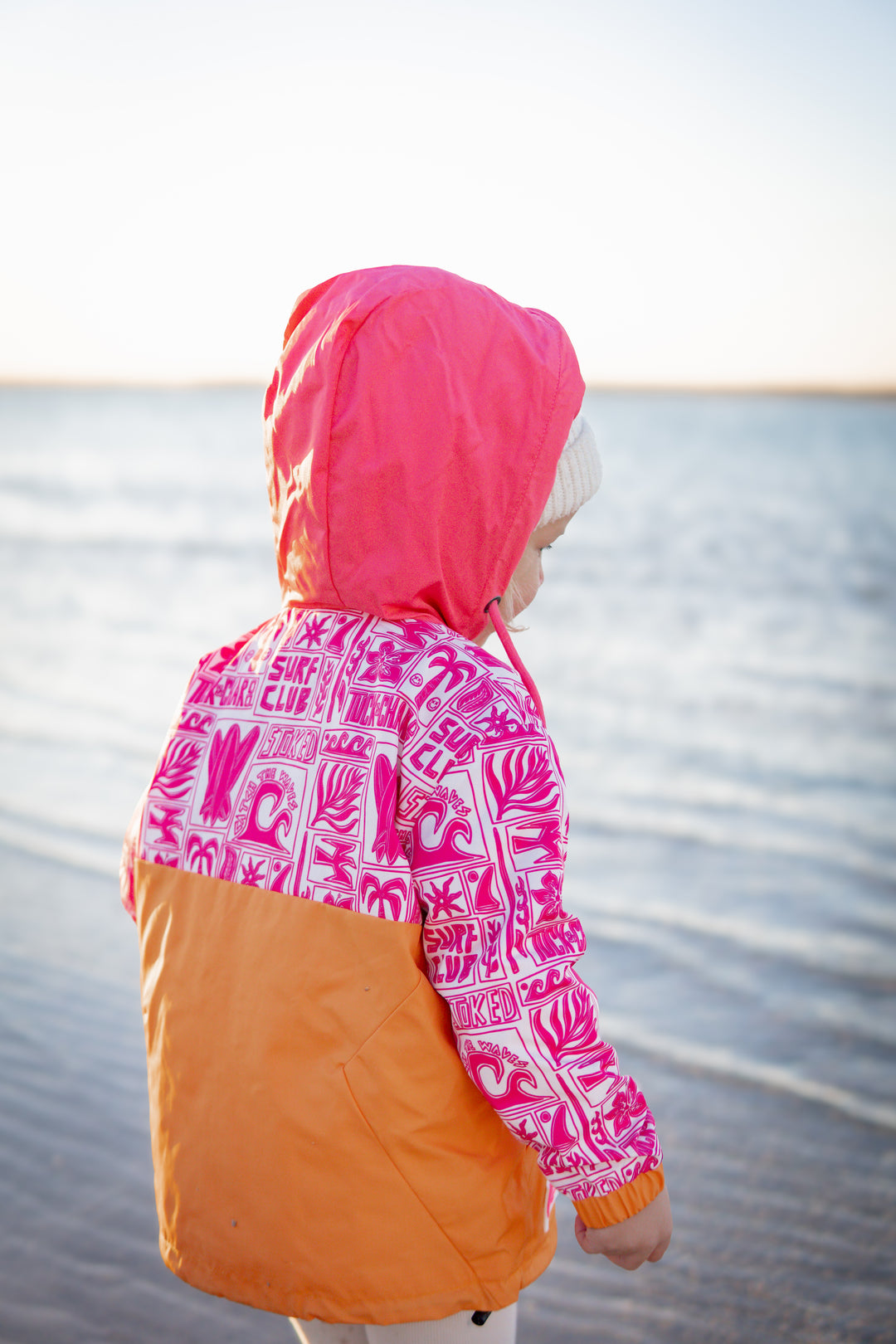 Girls All-Weather Surf Jacket — Pink | Orange