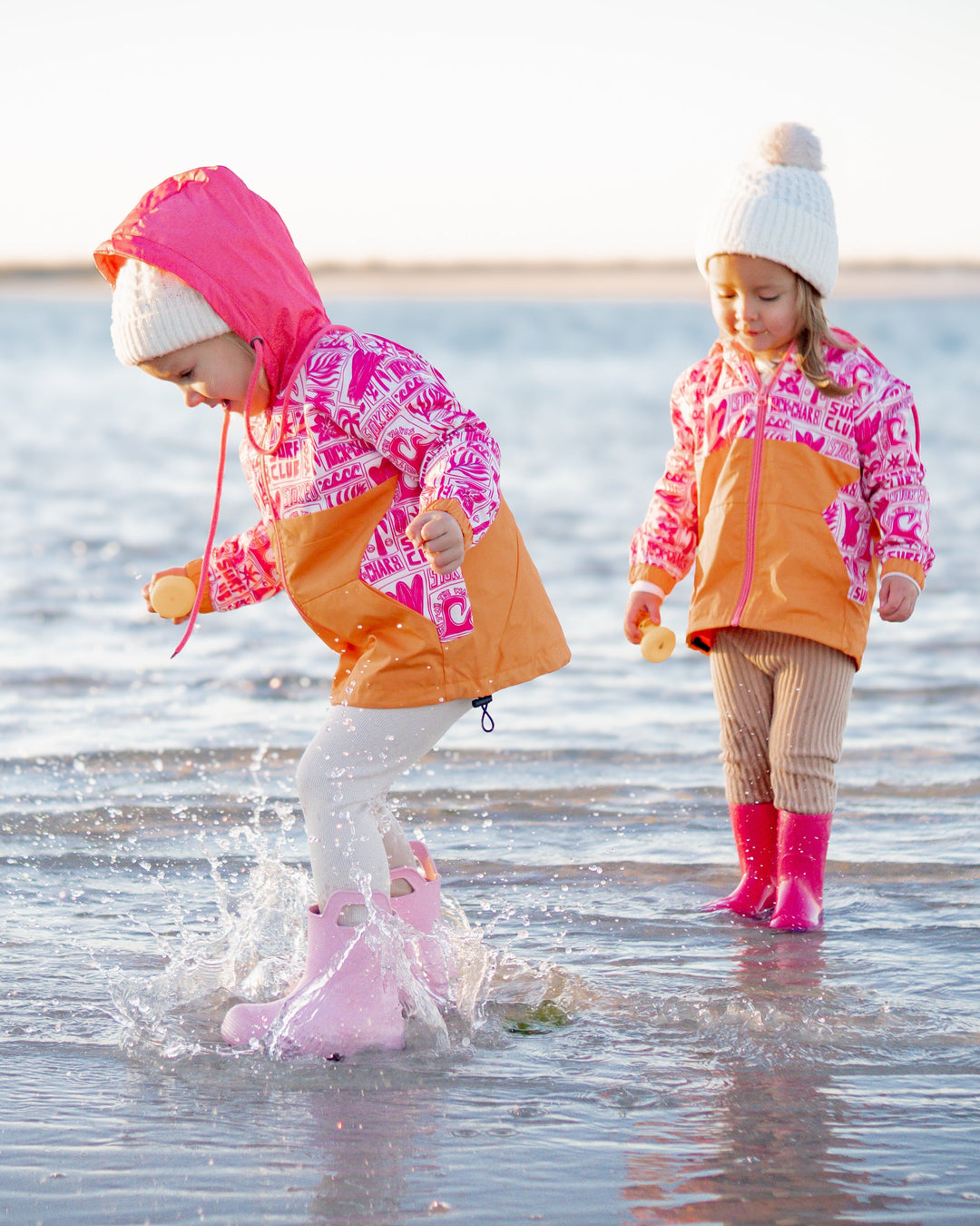 Girls All-Weather Surf Jacket — Pink | Orange