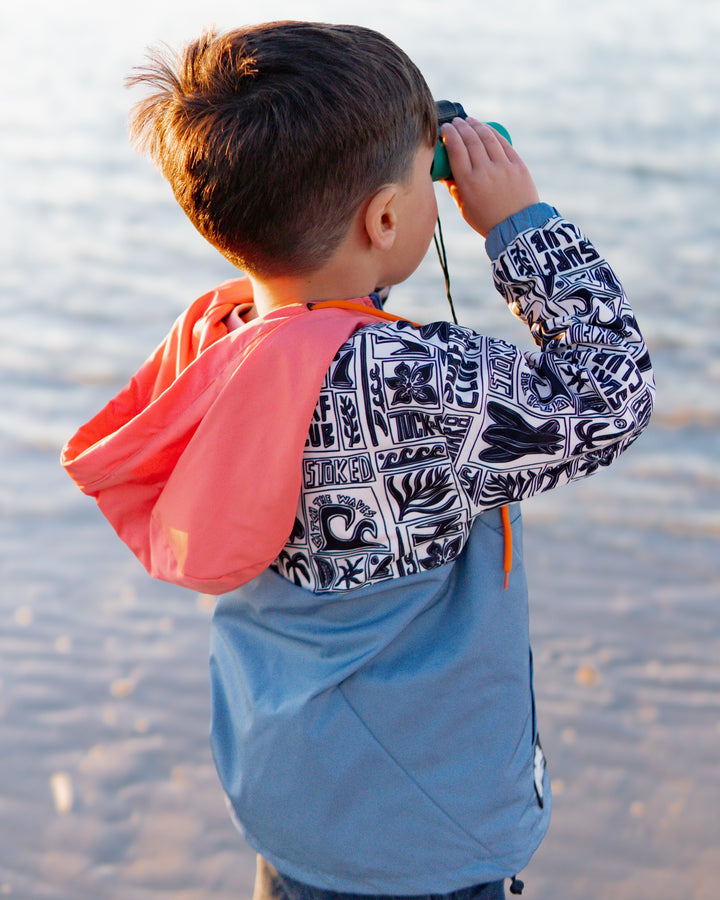 Boys All-Weather Surf Jacket — Blue | Coral