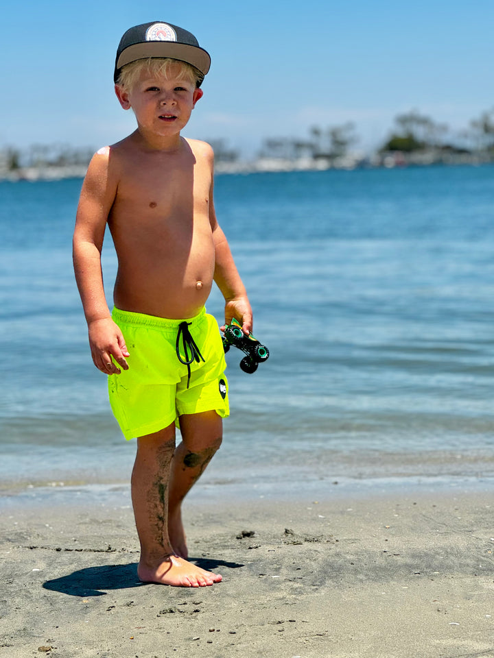 Hi-Viz Neon Yellow Boys Hybrid Boardshorts