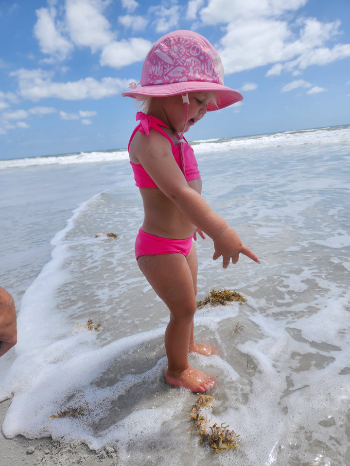 Hi-Viz Neon Pink Girls Bikini Swimsuit