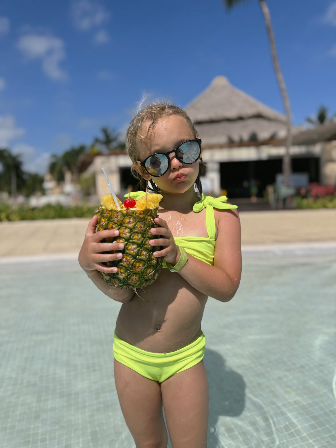 Hi-Viz Neon Yellow Girls Bikini Swimsuit