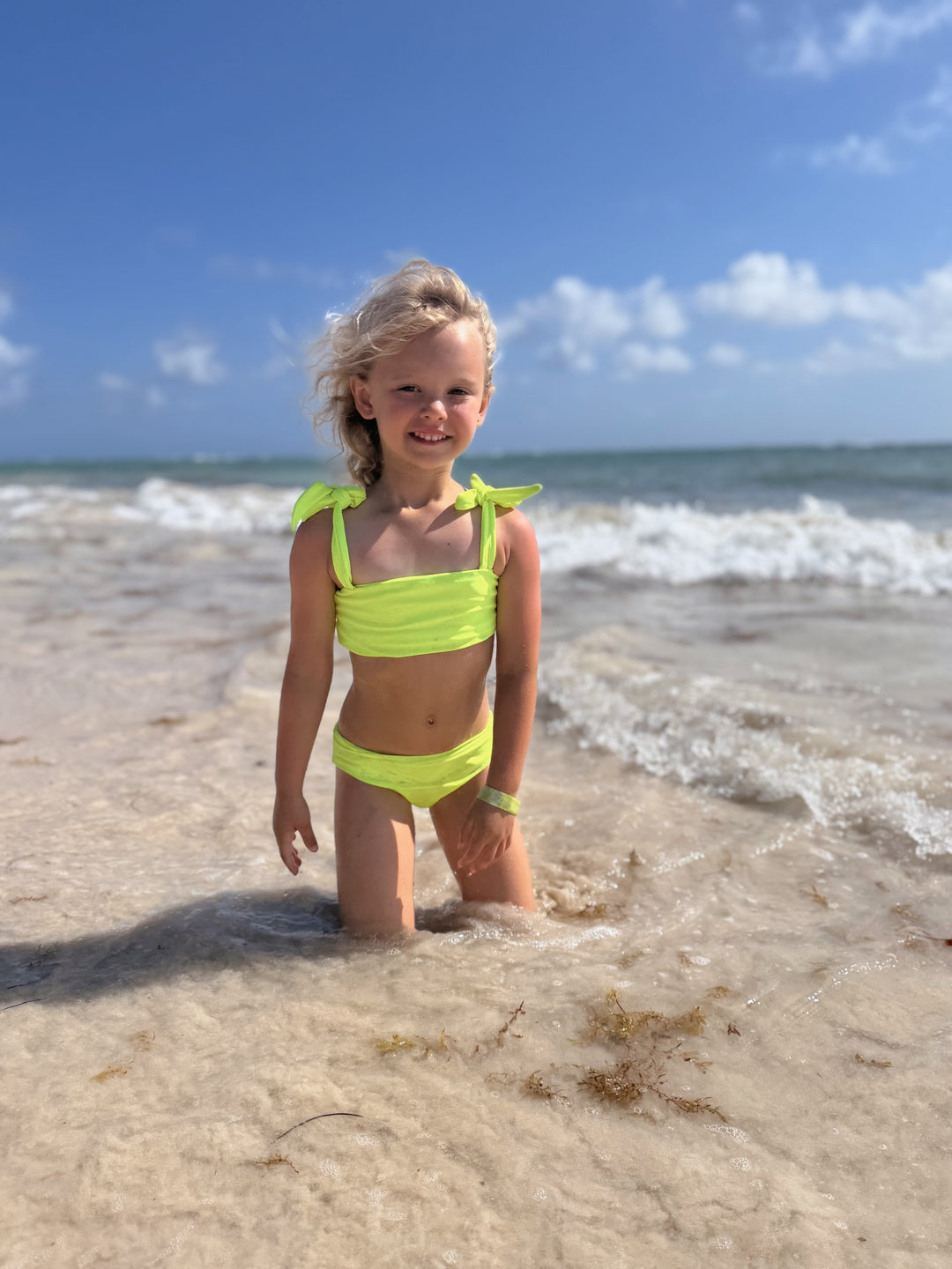 Hi-Viz Neon Yellow Girls Bikini Swimsuit