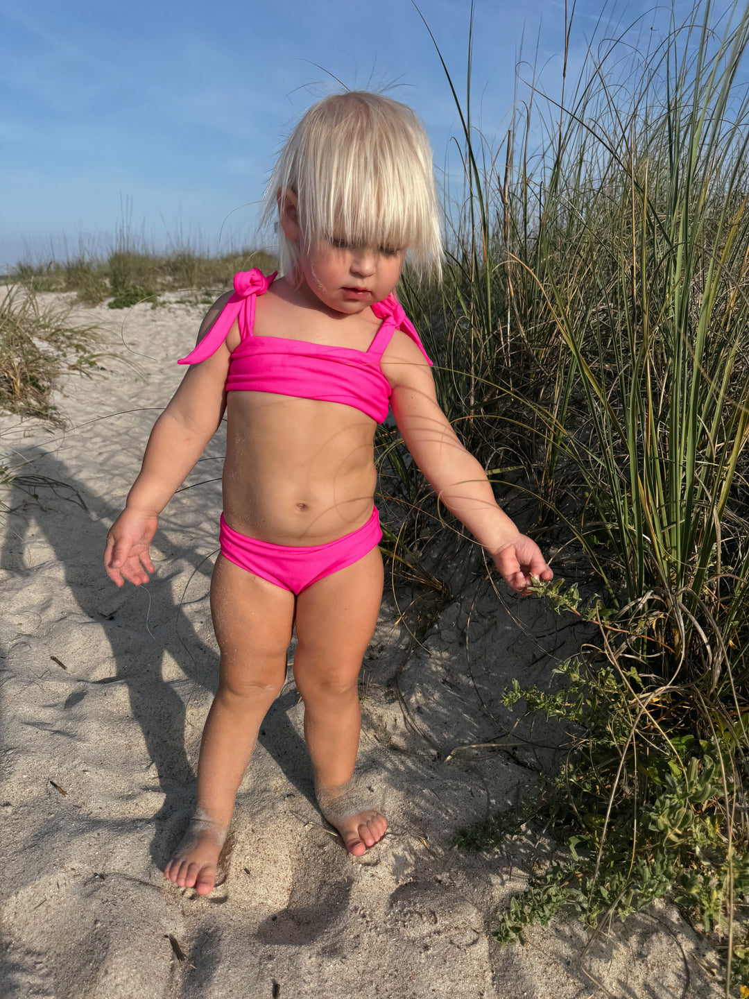 Hi-Viz Neon Pink Girls Bikini Swimsuit