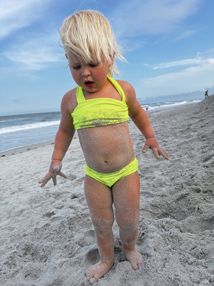 Hi-Viz Neon Yellow Girls Bikini Swimsuit