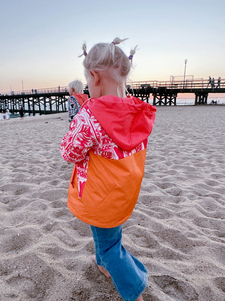 Girls All-Weather Surf Jacket — Pink | Orange