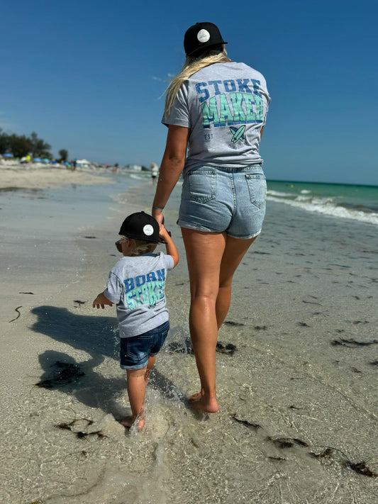 Stoke Maker Gray T-Shirt- Blue/Green - Tuck & Char Co. 