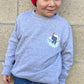 One More Shred Surfing Santa- Kids Crewneck Sweatshirt Grey