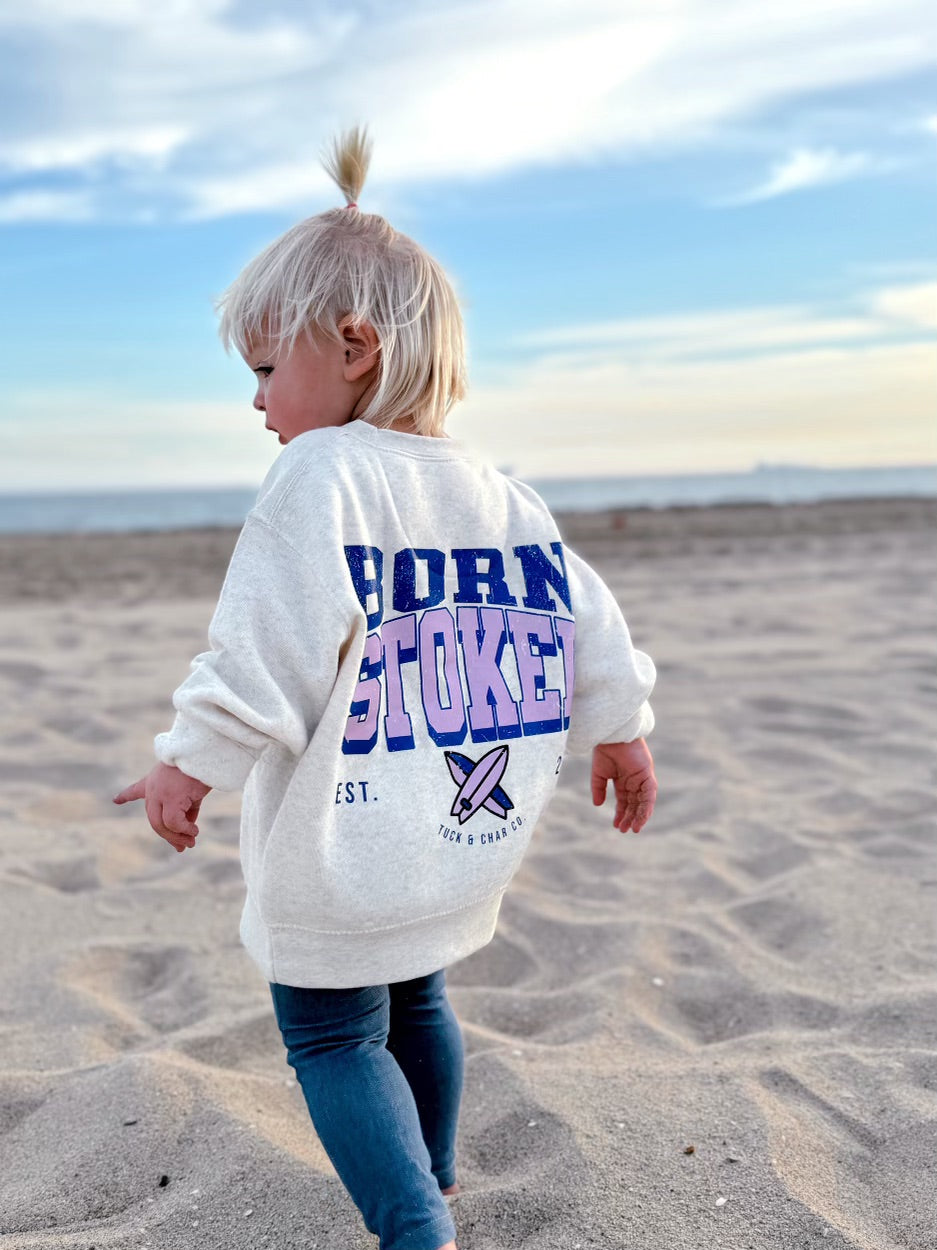 Born Stoked - Crewneck Sweatshirt (Purple)