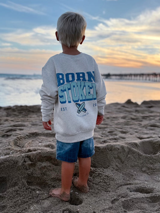 Born Stoked - Crewneck Sweatshirt (Blue/Green)