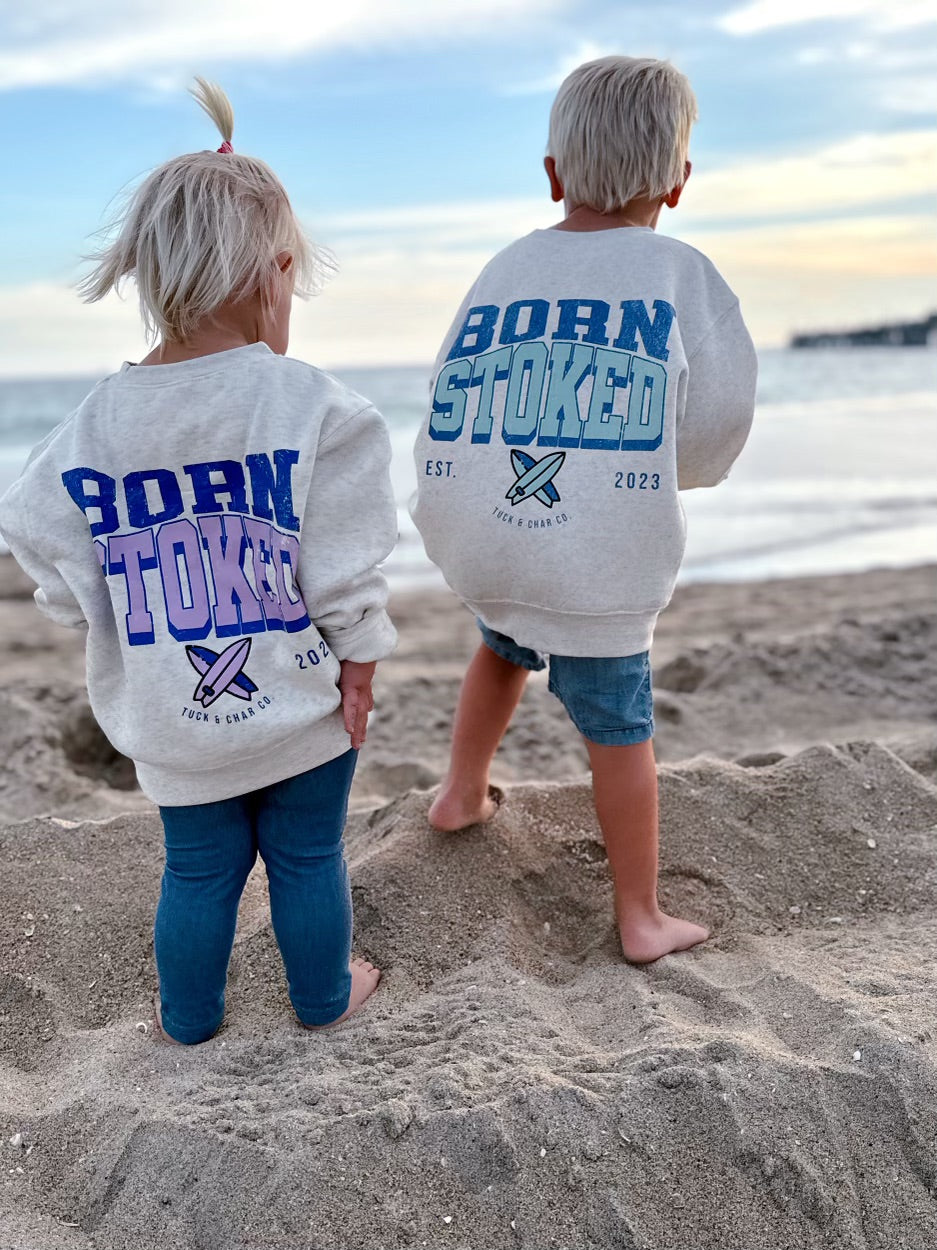 Born Stoked - Crewneck Sweatshirt (Blue/Green)