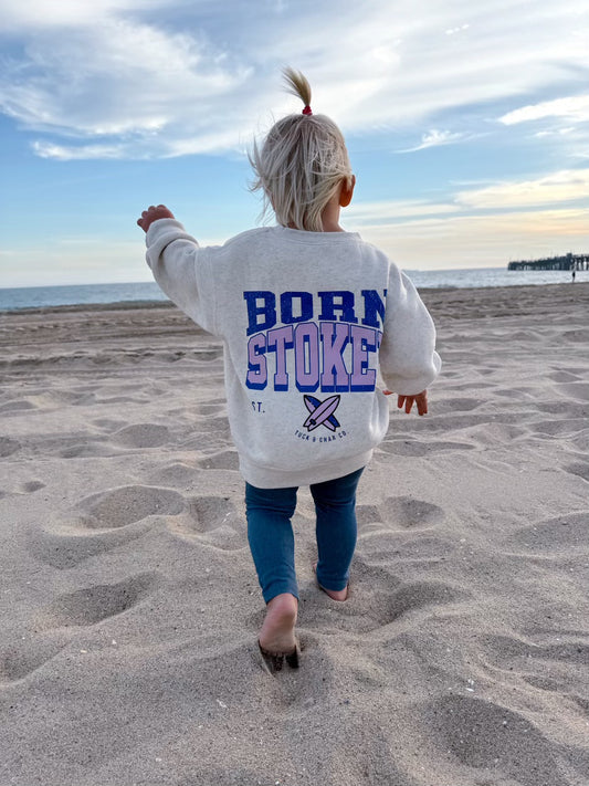 Born Stoked - Crewneck Sweatshirt (Purple)