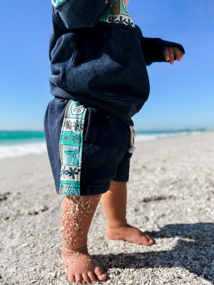 Shorts – Boys Retro Coastal Surf Club (Blue)