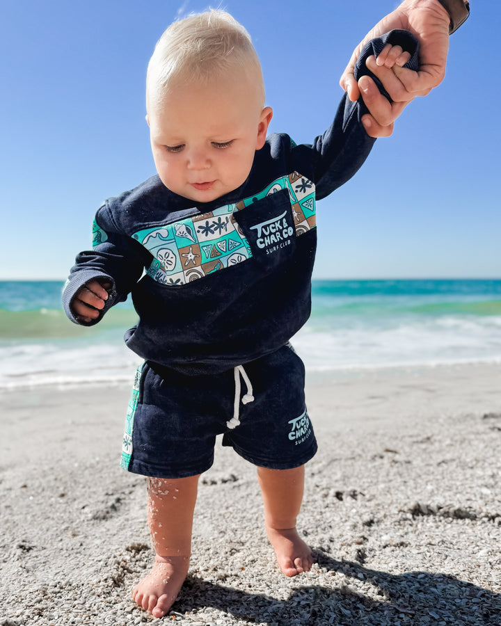 Boys Retro Coastal Surf Club Crewneck – Blue