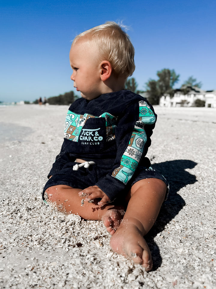 Boys Retro Coastal Surf Club Crewneck – Blue