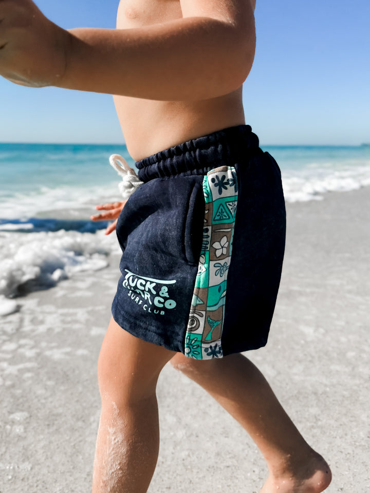Shorts – Boys Retro Coastal Surf Club (Blue)