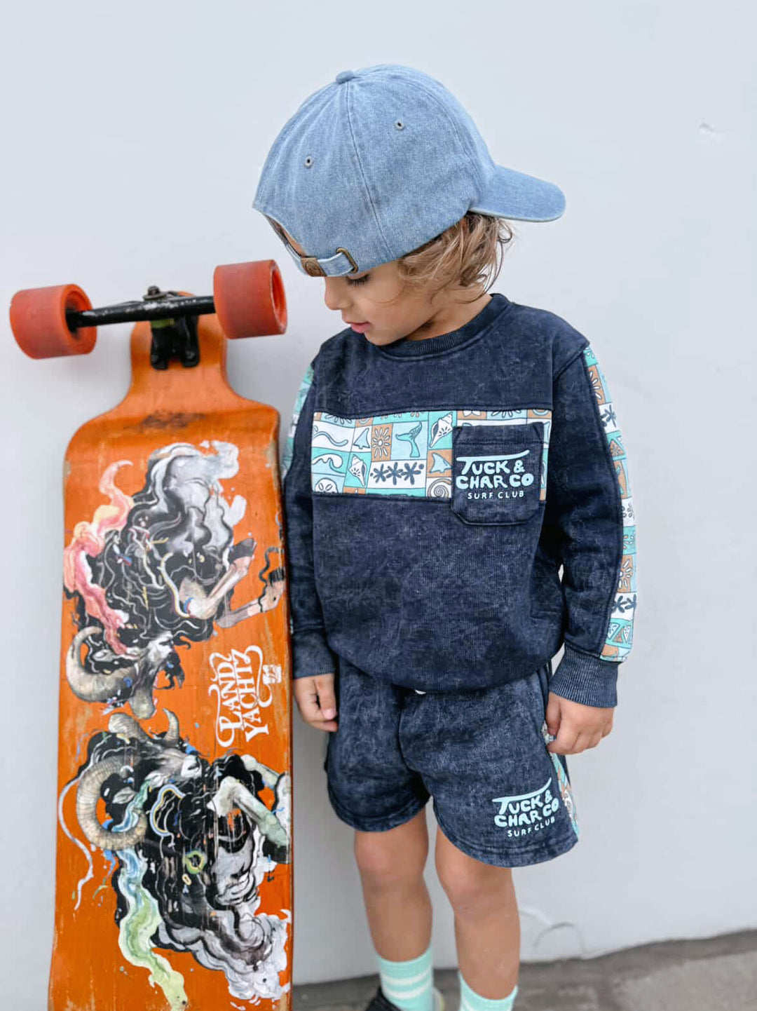 Boys Retro Coastal Surf Club Crewneck – Blue