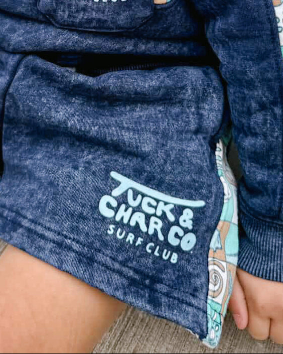 Shorts – Boys Retro Coastal Surf Club (Blue)