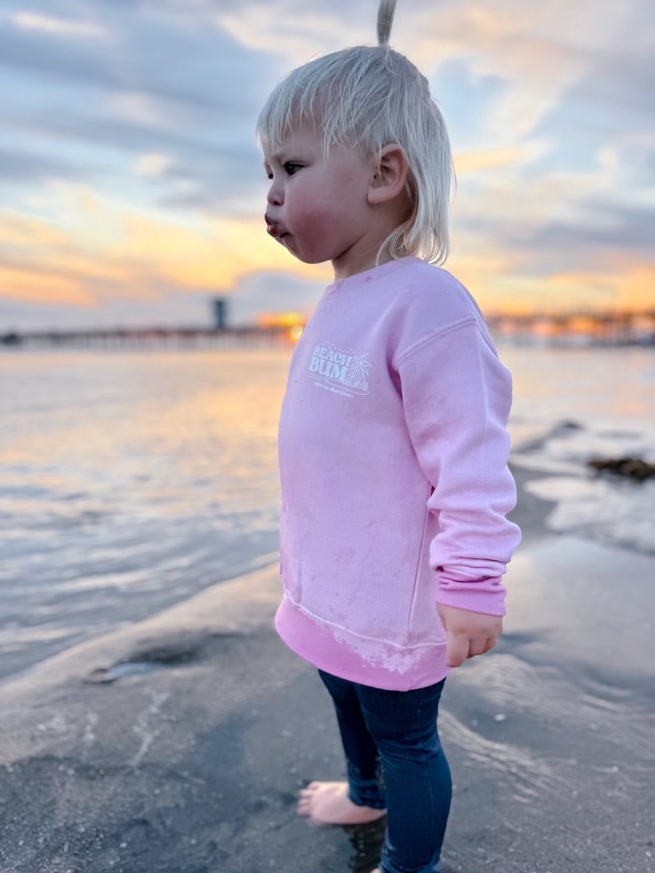 Beach Bum - Crewneck Sweatshirt (Pink) - Tuck & Char Co.