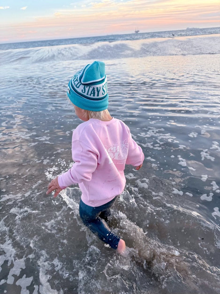 Beach Bum - Crewneck Sweatshirt (Pink) - Tuck & Char Co.