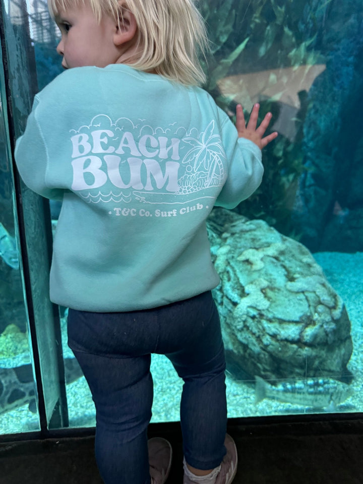 Beach Bum - Crewneck Sweatshirt (Pink) - Tuck & Char Co.