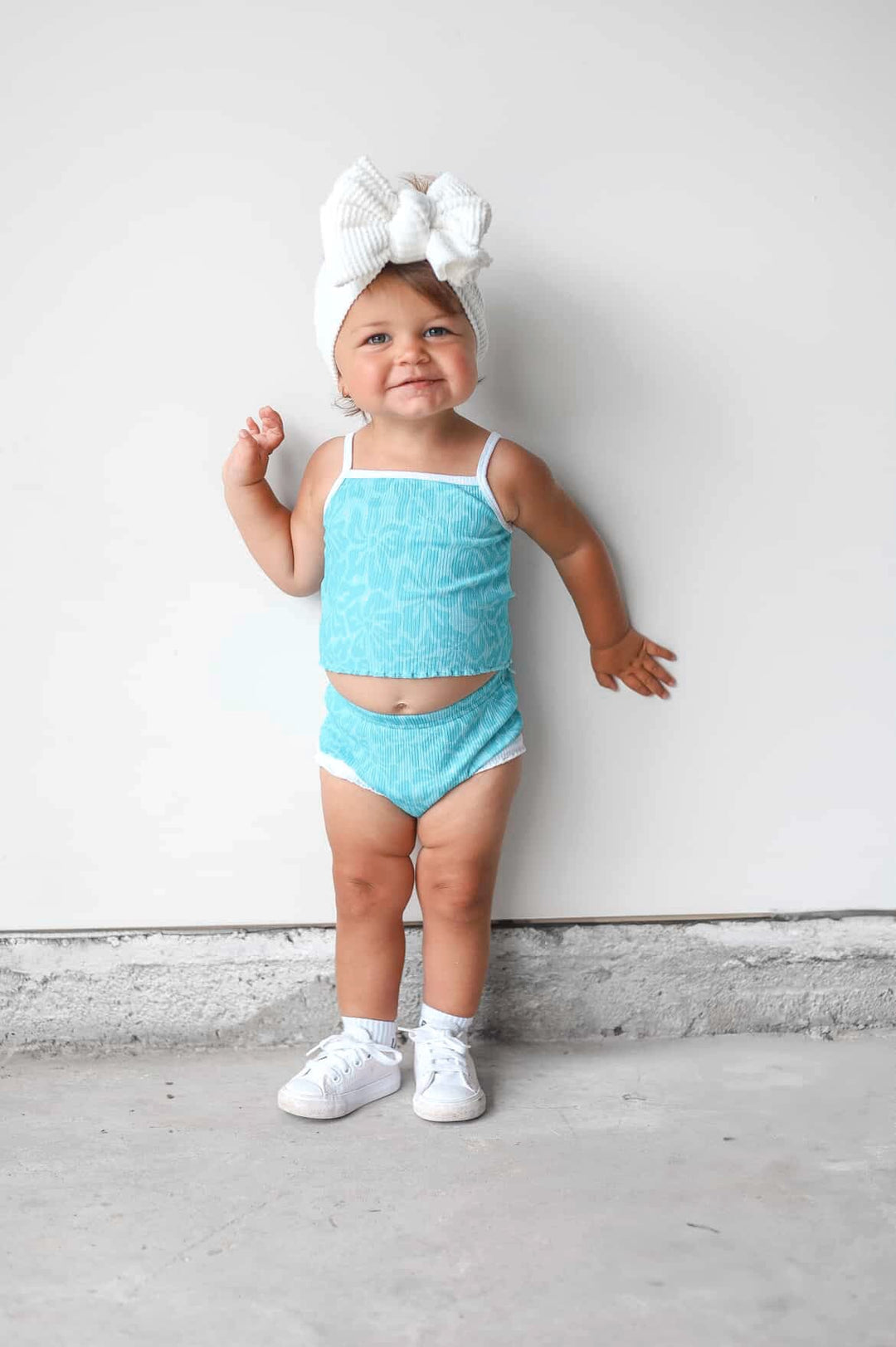 Blue Hibiscus Girls Two Piece Set - Tuck & Char Co.