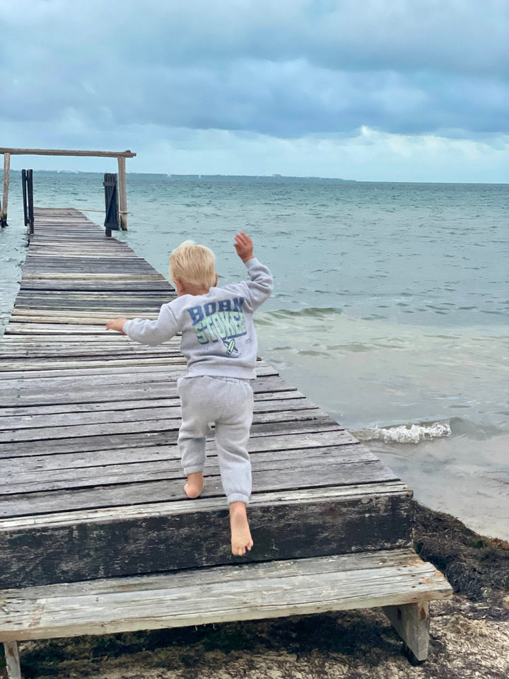 Born Stoked (blue/green) - Sweatsuit - Tuck & Char Co.