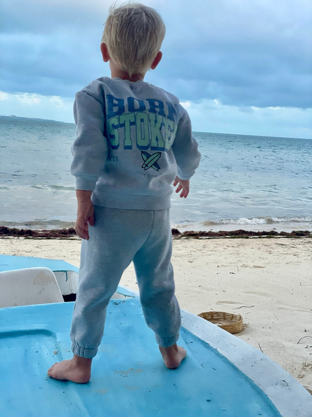 Born Stoked (blue/green) - Sweatsuit - Tuck & Char Co.