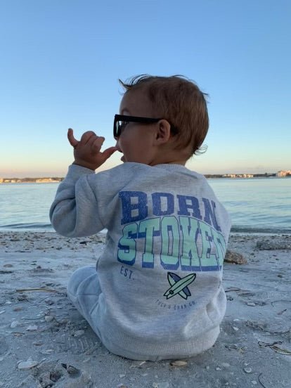Born Stoked (blue/green) - Sweatsuit - Tuck & Char Co.