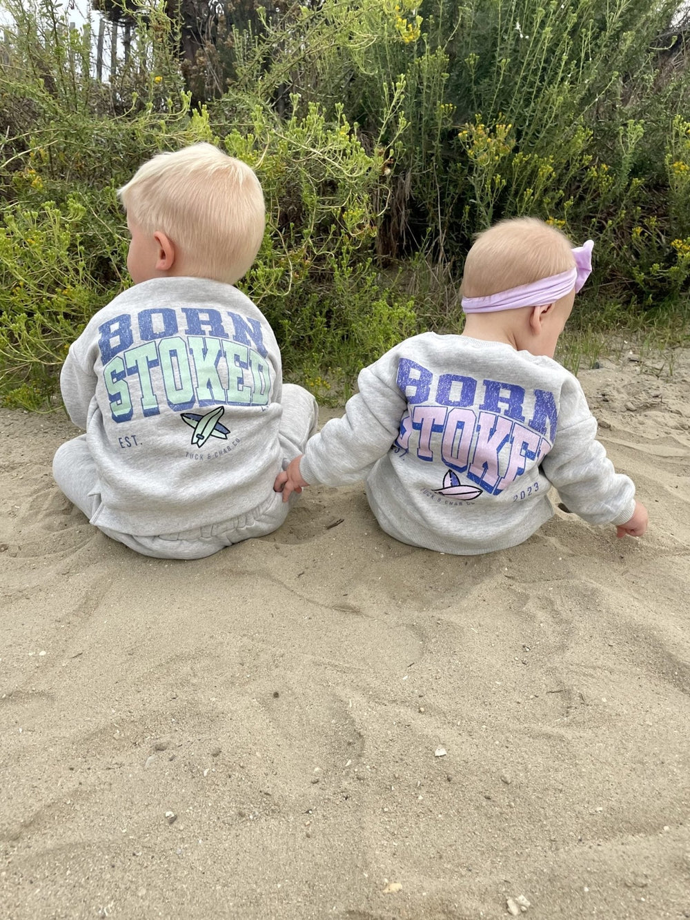 Born Stoked (purple/pink) - Sweatsuit - Tuck & Char Co.