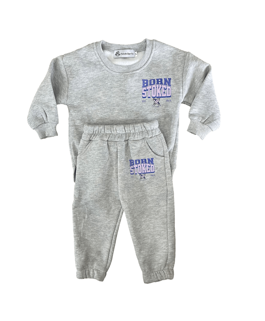 Born Stoked (purple/pink) - Sweatsuit - Tuck & Char Co.
