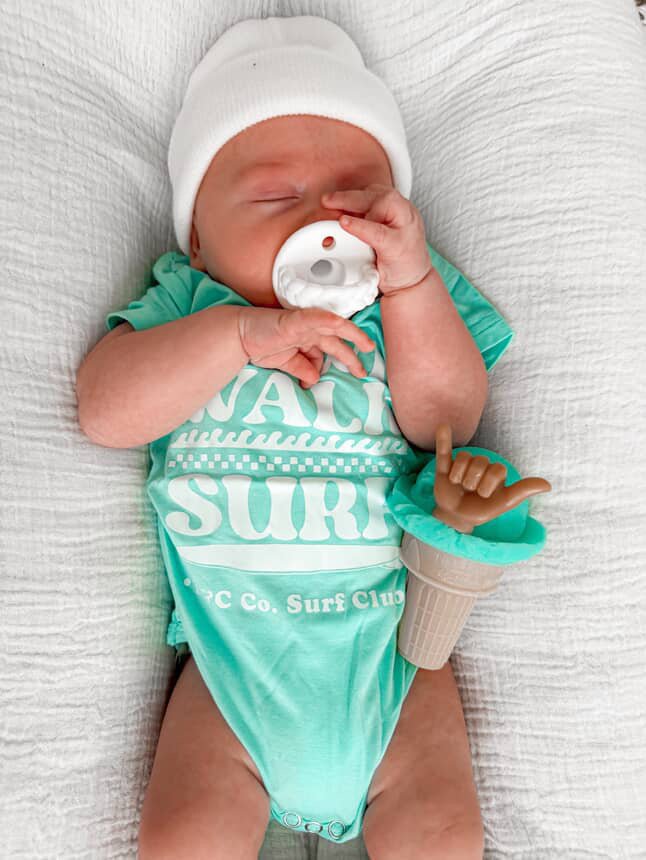 Crawl. Walk. Surf. - Onesie Seafoam Green - Tuck & Char Co.