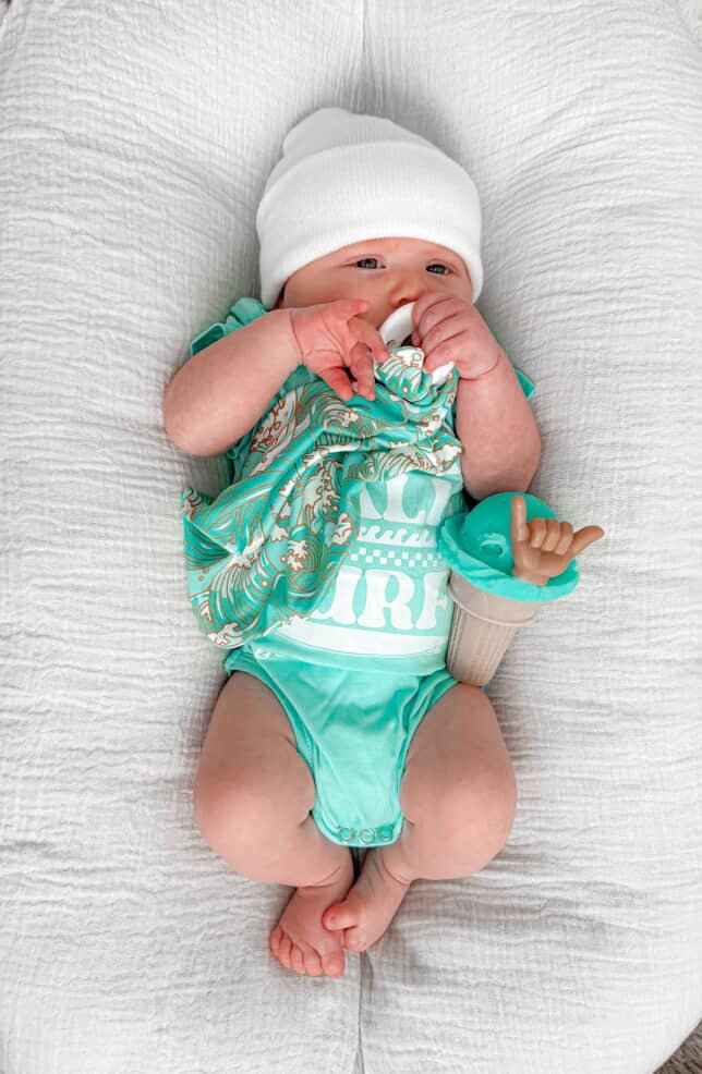 Crawl. Walk. Surf. - Onesie Seafoam Green - Tuck & Char Co.