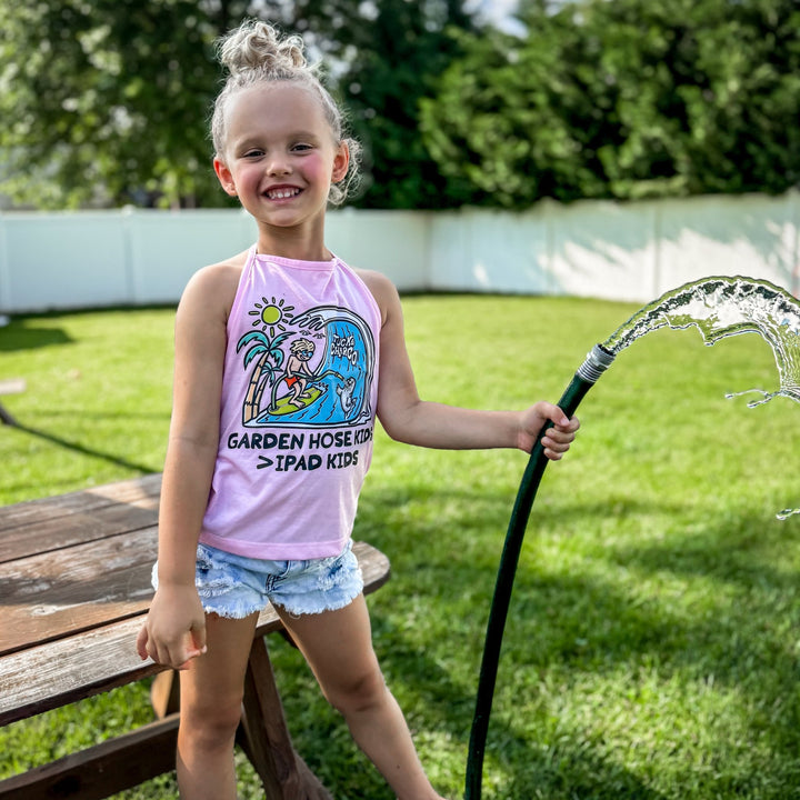 Garden Hose Kids > iPad Kids Halter Top - Pink - Tuck & Char Co.