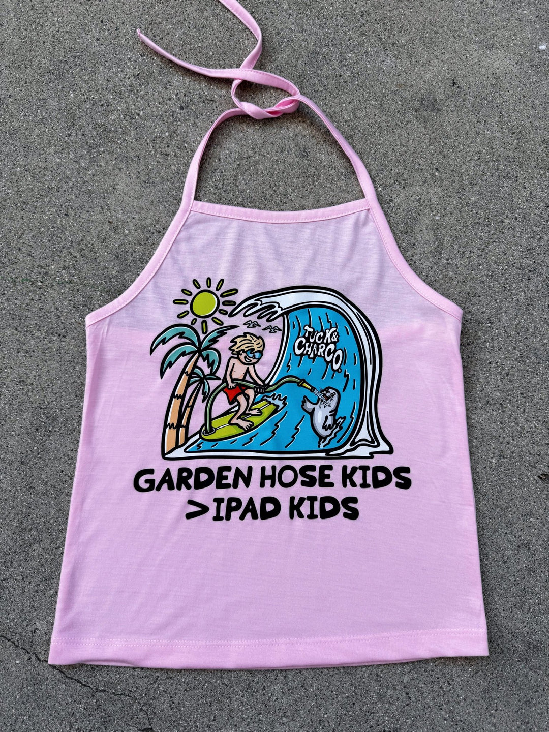 Garden Hose Kids > iPad Kids Halter Top - Pink - Tuck & Char Co.
